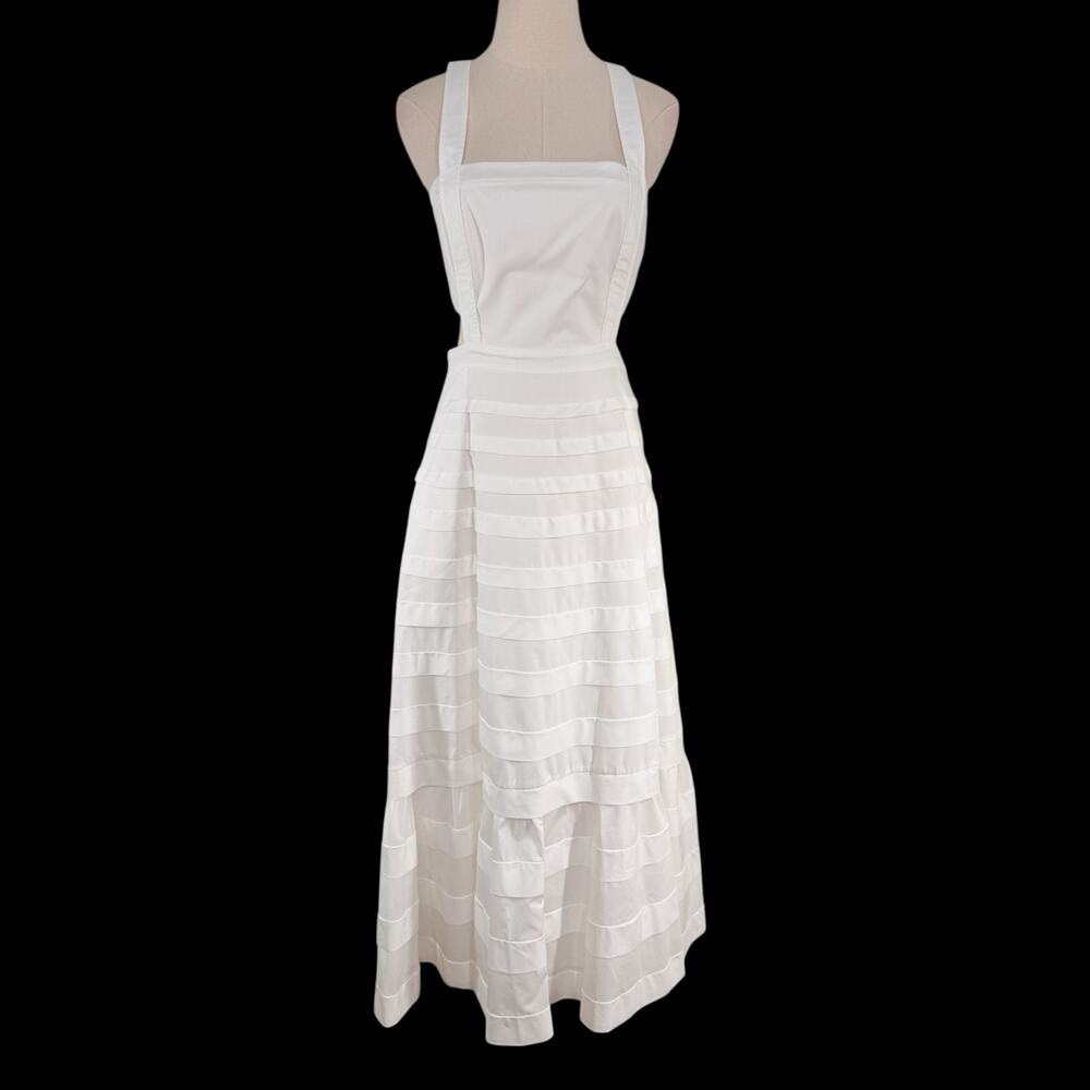 NWT Jonathan Simkhai Sicillia Dress White Poplin Pleated Bridal Preppy Size 8 - Picture 3 of 16